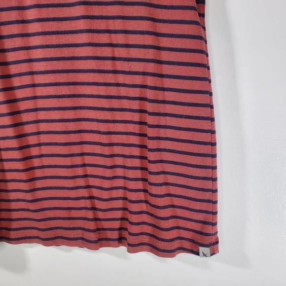 Eddie Bauer Cotton Knit Stretch V-Neck Short Sleeve Shirt Orange Size Small - Picture 3 of 10